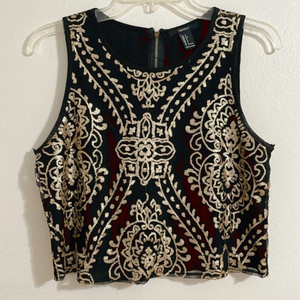 Sequin Formal Crop Top F21